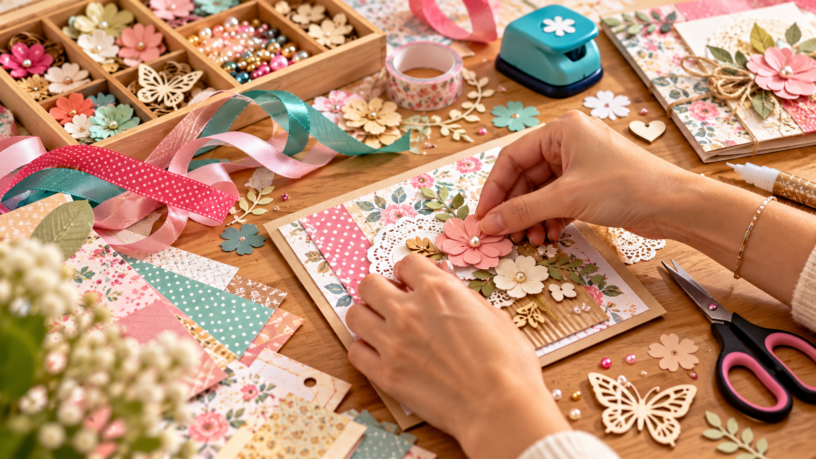 Création de cartes décoratives et scrapbooking